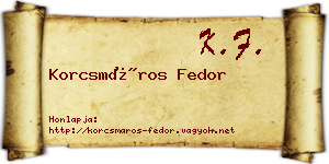 Korcsmáros Fedor névjegykártya